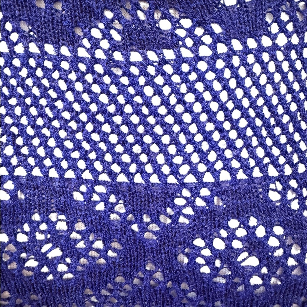 Chicos Blue Coverup Tunic Embroidered Boho Hippie Fringe Festival Size 0 (XS) - Picture 4 of 9